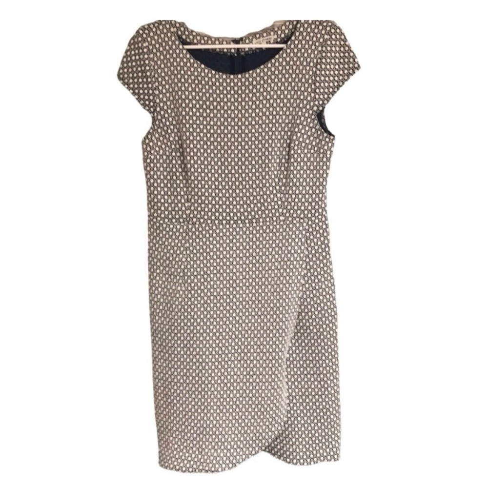 Lace & Mesh navy blue and white dress, size L.
